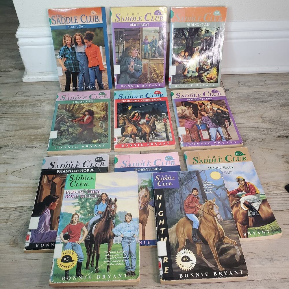 Saddle Club By Bonnie Bryant Lot of 11 Paperback Books Horse Novels EX-LIBRARY